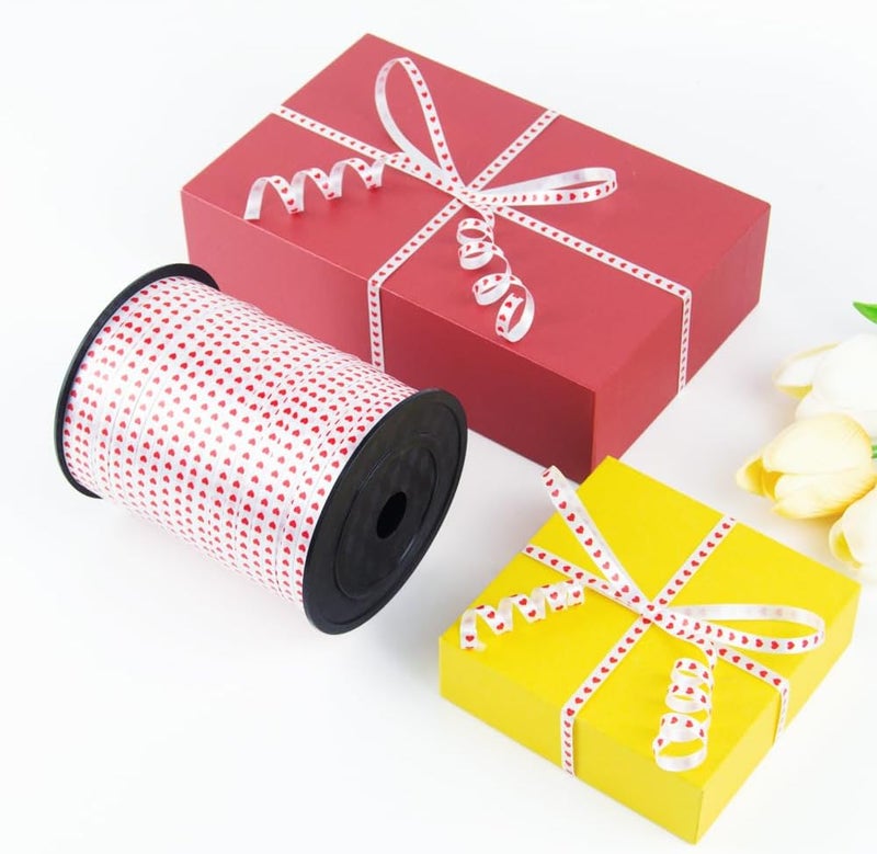 Isaspire 500 Yards Valentines Curling Ribbon with Spool, 1/5" Curly Ribbons - Perfect for Gift Wrapping, Florist Flowers, Birthday Party Decorations, and Balloon String Ribbon in Heart - Image 3